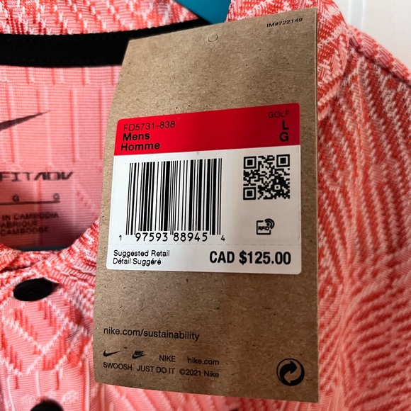 NWT Mens Nike Dri Fit Advantage Textured Golf Polo Shirt NWT Size Large - Picture 11 of 13